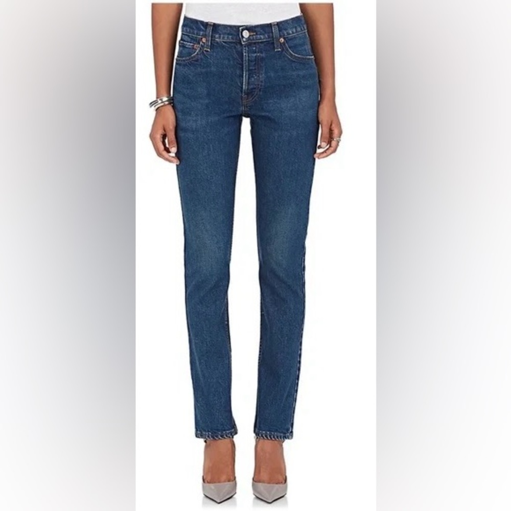 Re/Done Dark Blue Straight Leg Jeans